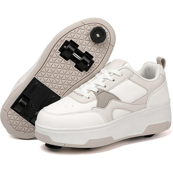 Zapatos De Patines Para NiñOs Zapatos Planos Desmontables Cuatro Ruedas Zapatillas De Patines Para NiñAs Zapatos De Skate Para NiñOs 33-image