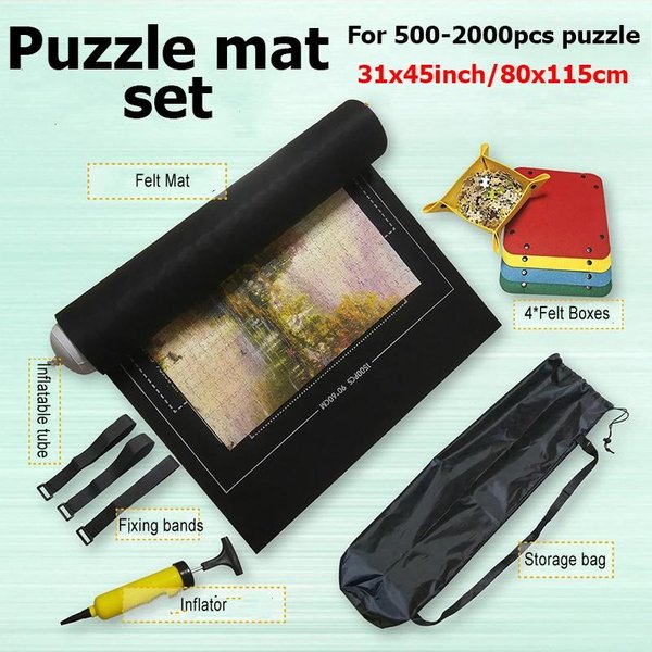 Mata Do UkłAdania Puzzli Zwijana Plansza Do Puzzli Do 3000, 2000, 1500 ElementóW DużY PrzenośNy Stół DIY RęCznie Robiony Przedmiot Przechowywanie TMZ-image