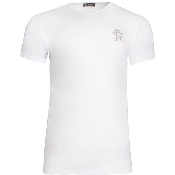 Camiseta De Manga Corta Con Cuello Redondo Y Estampado Medusa Versace Para Hombre Tops Blanco AUU01005-AC00059-A001 L-image