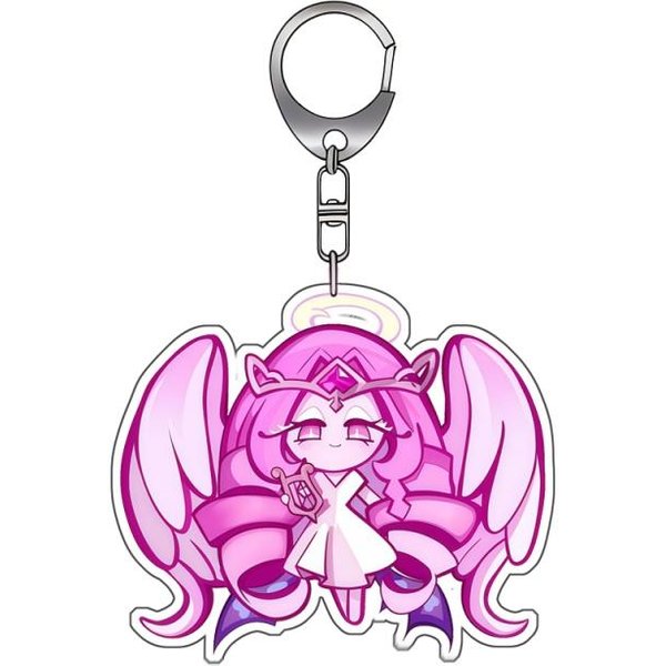Akrylowe Breloczki Anime Do Cookie Run Kingdom Cień Ciasteczko Mleczne BiałA Lilia Ciasteczko Wieczny Cukrowy Ciasteczko Akrylowy Wisiorek Do Torby 3Psc Pink-image