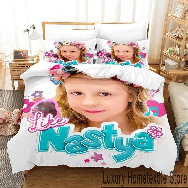 Zestaw PośCieli 3D Like Nastya Rozmiar King Queen Poszewka Na KołDrę Poszewka Na Poduszkę KołDra Zestaw PośCieli Dla ChłOpcóW I DorosłYch 70X133Cm 2Pcs-image