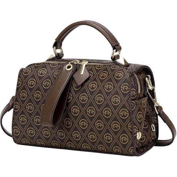 Bolso De Mano Con Estampado De Moda De Verano Para Mujer, Estilo Retro Informal De Un Solo Hombro, Bandolera Para Ir Al Trabajo. Gray-image