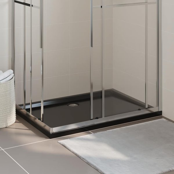 Vidaxl Plato De Ducha, Rectangular, Abs, Negro, 80X110 Cm-image