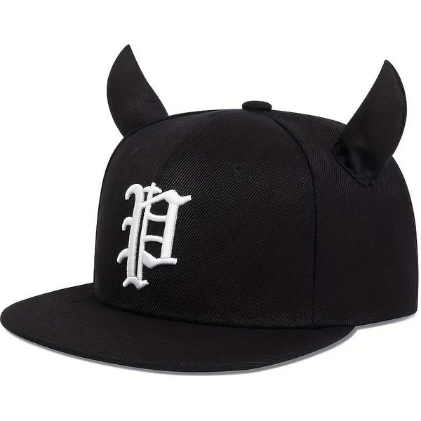 Gorras De BéIsbol Unisex Con Bordado De Letra P Primavera OtoñO Exterior Ajustables Casuales Hip-Hop Camionero Gorra Protectora Del Sol Black-image