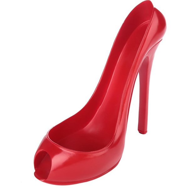 Novedad Zapato De TacóN Alto Soporte Para Botella De Vino Almacenamiento Botellero DecoracióN Para El Hogar(Rojo) White-image