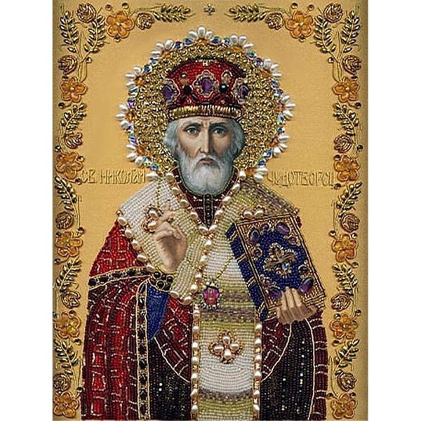 Diament 5D DIY Diament Malarstwo Haft Cross-Stitch ŚWięTa Wiara Malarstwo Decor 20X30CM Beige-image