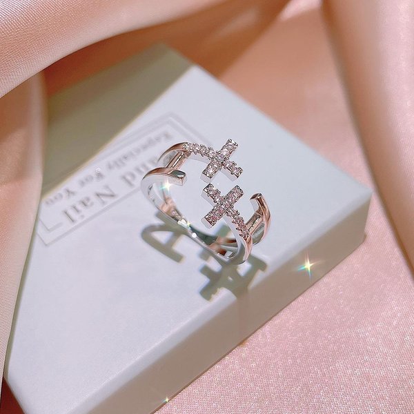 Anillo Abierto Ins Para Mujer DiseñO De Nicho Moda Tendencia Personalidad Estilo FríO Retro CíRculo PequeñO Liso Anillo Para Dedo ÍNdice No. 10-image