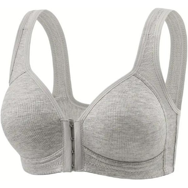 Biustonosz Zapinany Z Przodu Plus Size Push Up Bielizna L Kolor Ciemnoszary-image