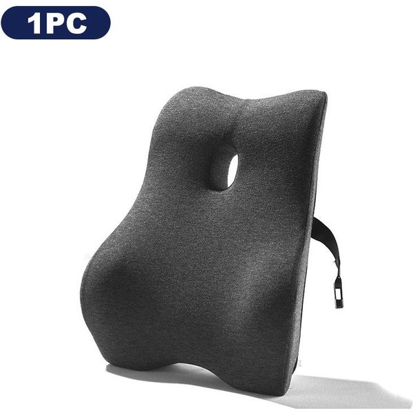 Almohada Lumbar De Oficina, Soporte Lumbar ErgonóMico, AlgodóN ViscoeláStico, CojíN Lumbar Curvo 4D, CojíN Lumbar Para Coche, Oficina, CóModo Y ErgonóMico 38X44X12Cm-image