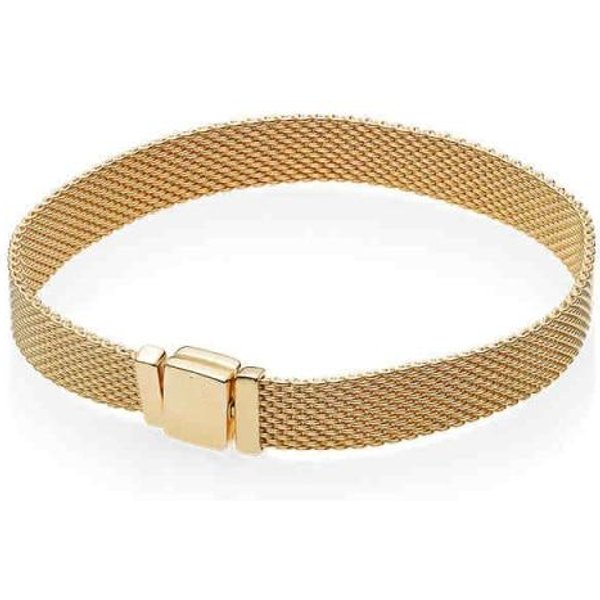 Nowa Bransoletka Ze Srebra PróBy 925 W Kolorze DIY Charms Bransoletka Fit Oryginalna Damska Bransoletka Z Koralikami Reflexions Luksusowa BiżUteria Prezenty 20Cm Beige-image