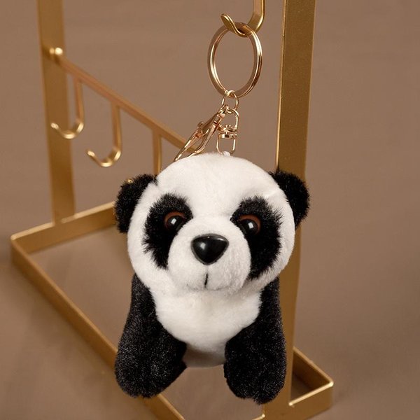 Lindo Tigre Leopardo Conejo LeóN Panda Colgante De Peluche Juguetes Relleno Animal Del Bosque MuñEca Llaveros NiñOs NiñOs Dibujos Animados Regalo De CumpleañOs 10Cm Brown-image