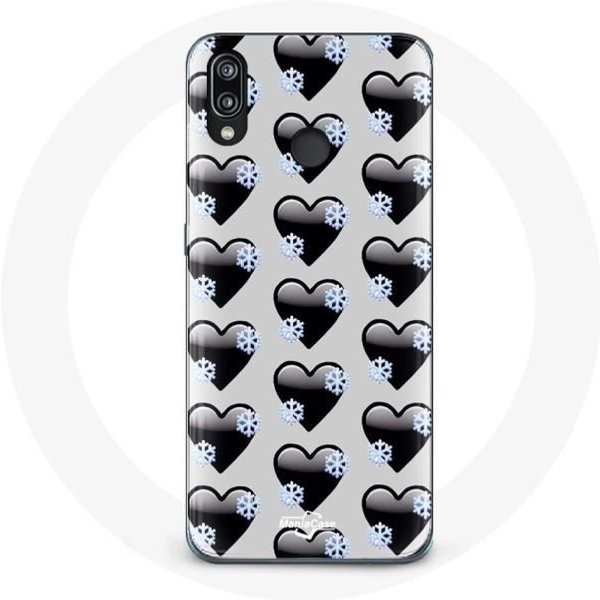 Funda Para Huawei P20 Lite Fondo De Corazones Negros-image