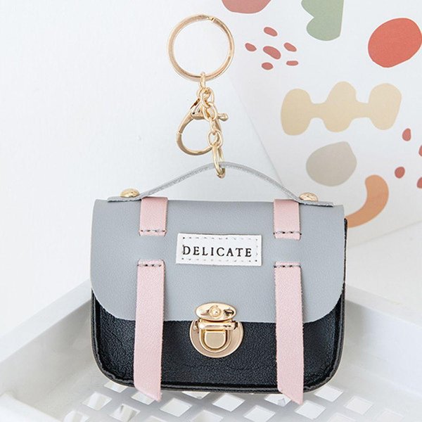 Bolsa De Llaves PortáTil Kawaii Bolso De NiñA Tarjetero Mini Bolsita De Monedas Monedero Bolso De Mano Llavero Bolsa De Almacenamiento Para Auriculares Negro-image