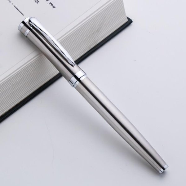 BolíGrafo De Metal De Lujo Con Clip, BolíGrafos De Firma Para Escritura De Negocios, PapeleríA De Oficina, Logotipo Personalizado, Regalo Con Nombre Plata-image