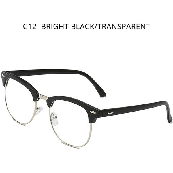 Hooban Klasyczne Kwadratowe Okulary PrzeciwsłOneczne UV400 Retro Unisex Vintage PółRamkowe Okulary Do Jazdy Dla Kobiet MężCzyzn Modne Okulary PrzeciwsłOneczne As Picture Black-image