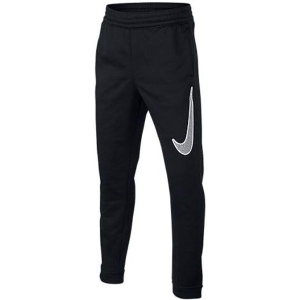 Nike Logo Print Elastyczny Pas Dzianina Polarowa Spodnie Sportowe DziecięCe Spodnie Czarne 939543-010 S Gray-image