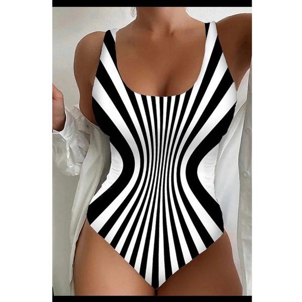 JednoczęśCiowy Seksowny StróJ KąPielowy Z Wysokim Stanem Damski Cienki I Konserwatywny StróJ KąPielowy W DużYm Rozmiarze Beach Seaside Swimwear Bikini Xxl-image