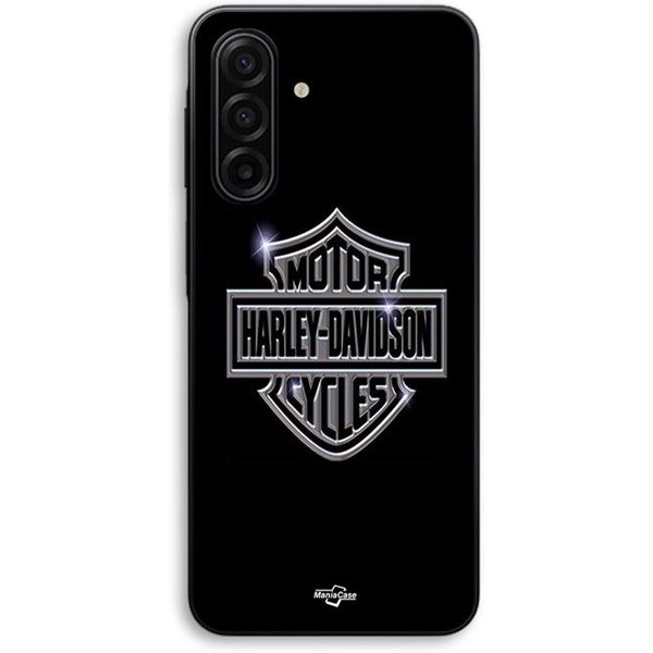 Etui Na Samsunga Galaxy A17 Logo Harley Davidson Motocykle Szare PrzóD Czarny Maniacase-image