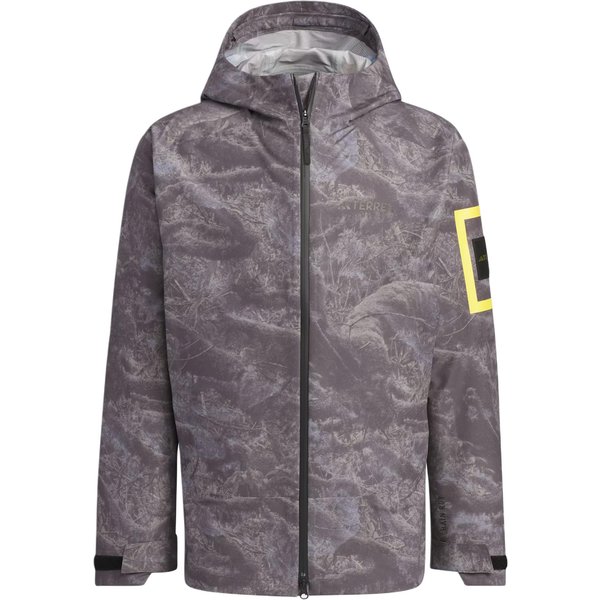 Adidas X National Geographic Nadruk NA CaŁEj Powierzchni Wodoodporna I Wiatroszczelna Wi 2XL Gray-image