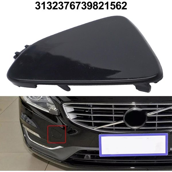 Dla Volvo XC60 2014 2017 OsłOna Haka Holowniczego Zderzaka Przedniego Plastikowa Czarna Dopasowanie OEM-image