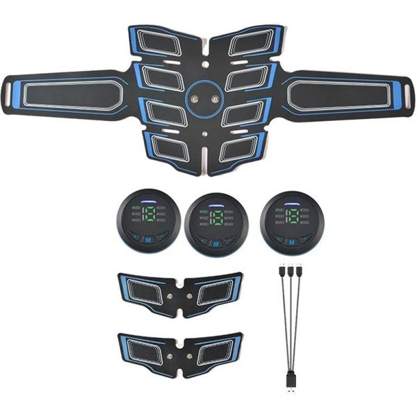 EMS Estimulador Muscular Abdominal Entrenador 3 Controladores USB Recargable Decenas Pulso Masaje Muscular Dispositivo De Entrenamiento FíSico PéRdida De Peso Adelgazamiento Corporal-image
