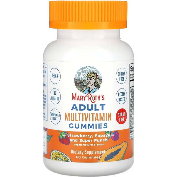 MultivitamíNico Para Adultos De Maryruth's, Sabor Fresa Y Papaya, SúPer Ponche, 60 Gomitas-image