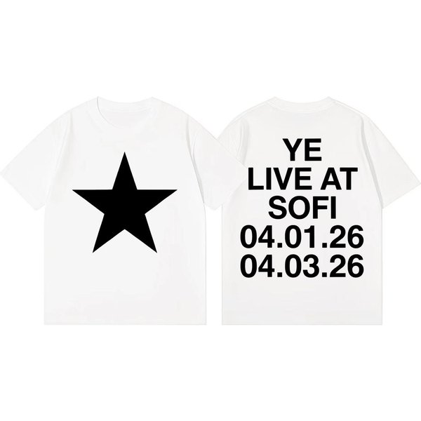 Rapero Kanye West Tour 2026 Camiseta De Merchandising Unisex Moda Femenina Hip Hop Camisetas De Manga Corta AlgodóN De Alta Calidad Camiseta Oversize L Black-image