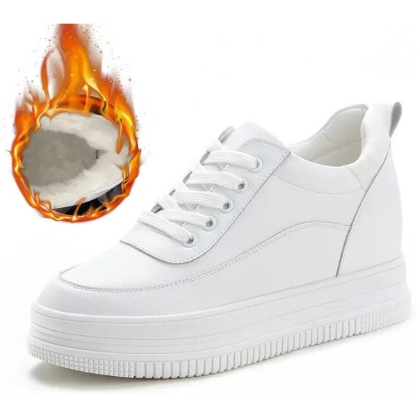 Zapatos De TacóN De Cuero Genuino Altura Alta Aumentada Primavera OtoñO Verano 7Cm Transpirables Plataforma CuñA Zapatillas Zapatos De Mujer 35-image