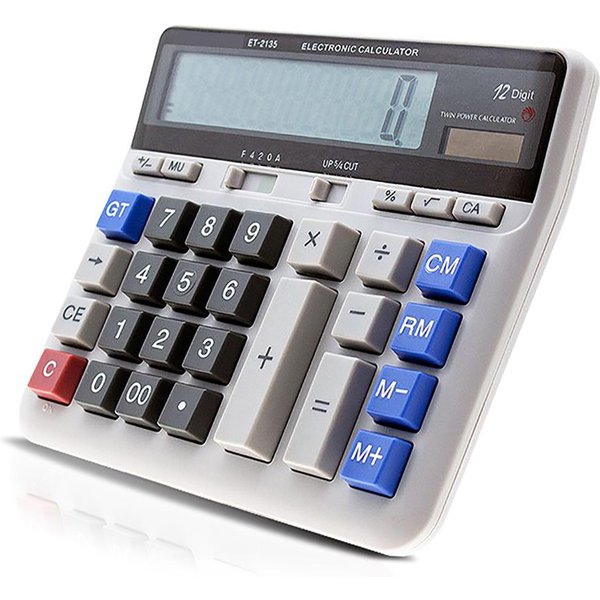 Computadora Grande Calculadora ElectróNica Contador EnergíA Solar Y De BateríA Pantalla De 12 DíGitos Varios Colores-image