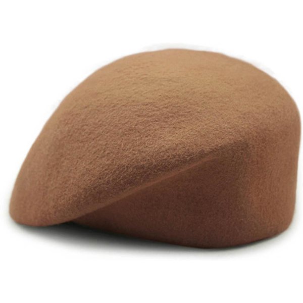 Damski WełNiany Beret Nowy I Zimowy Wygodny Outdoorowy CiepłY Kapelusz Stewardesy BrąZowy-image