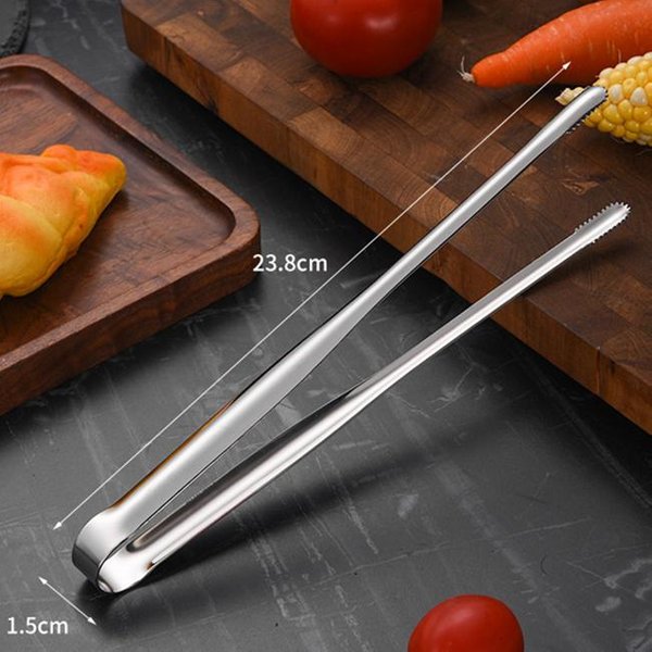Szczypce Do Grilla Ze Stali Nierdzewnej Klips Do żYwnośCi Grill Stek Klip Szczypce Do Chleba Przybory Kuchenne Party AntypośLizgowe GadżEty Kuchenne Akcesoria 23.8Cm-image