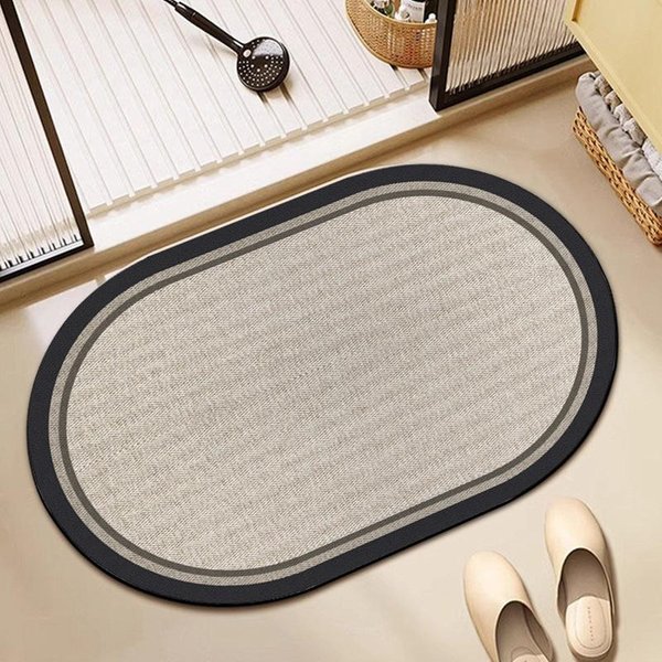 Mata PodłOgowa Do łAzienki BłOto Okrzemkowe SzybkoschnąCa Mata AntypośLizgowa Do łAzienki Mata ChłOnna Do Drzwi Toaletowych ŁAzienka Dywan łAzienkowy 40 * 60CM White-image
