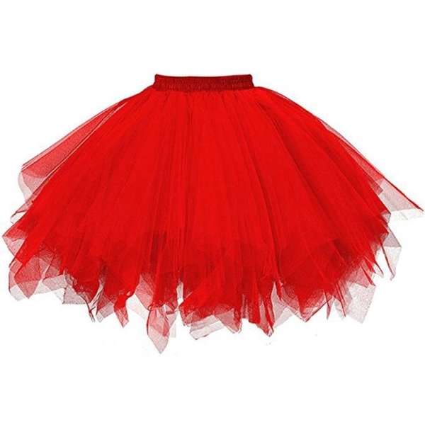 Warstwowa Tiulowa SpóDniczka Tutu SpóDniczka Tutu Do TańCa SpóDniczka KsiężNiczki Plisowana SpóDnica Midi Czerwony-image