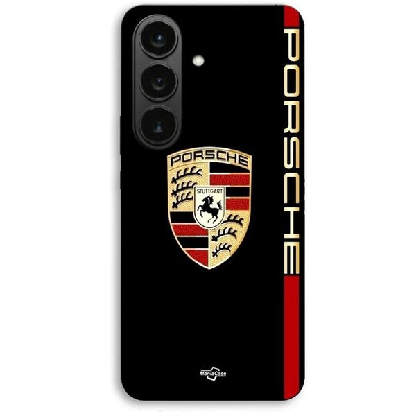 Etui Na Telefon - Maniacase - Samsung Galaxy S26 Plus - Czerwone I ZłOte Logo Porsche - Silikon TPU - MięKkie-image