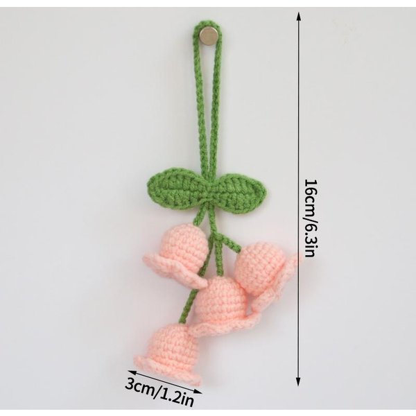 Lirio De Los Valles Flores De Crochet MúLtiples Estilos Llavero Flores Artificiales DecoracióN Colgante Colgante Para Coche Flor Tejida PúRpura-image