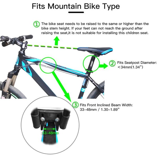 Asiento De Seguridad Para NiñOs En Bicicleta De MontañA Lixada Asiento Acolchado Para NiñOs Asiento De Bicicleta Infantil Montado Delantero Type A Gray-image