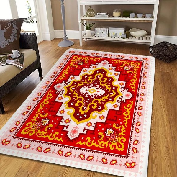 Alfombra ÉTnica India Mandala DiseñO Alfombra De ÁRea Lavable Felpudo Para Hogar Sala De Estar Cocina Dormitorio Alfombras Antideslizantes 40X60Cm-image