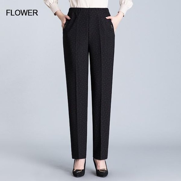 XL-8XL Pantalones Informales De Gran TamañO Para Mujer, Pantalones Largos Sueltos De Cintura Alta, Pantalones EláSticos Nuevos Para Primavera/OtoñO XL Black-image