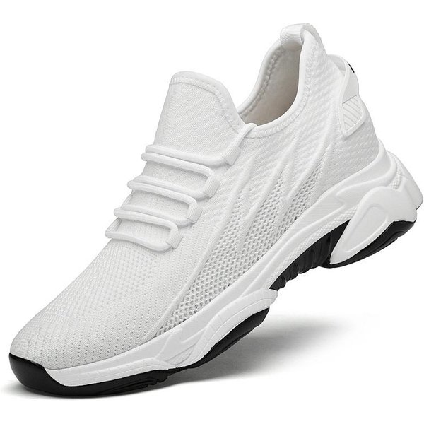 Zapatillas Para Hombre Zapatos Elevadores Zapatos Para Aumentar Altura Para Hombres Casual Plantilla 10Cm 8Cm 6Cm Tacones Opcionales Mocasines MáS Alto Hombre Deporte 46 Blanco-image