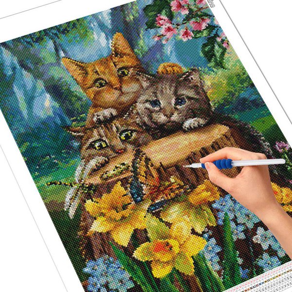 Full Drill Diamond painting Cat 5D DIY Rhinestone Arte Diamante Bordado Animal Home Decoration Full Square 20X30CM-image