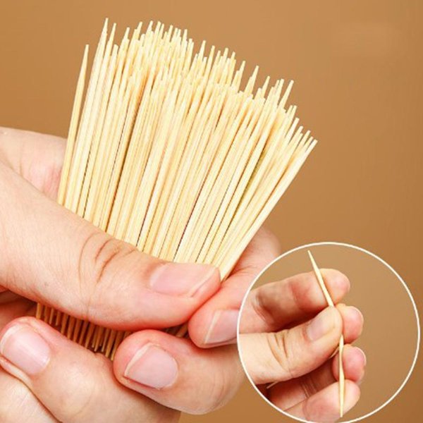 Jednorazowe 200 Szt. Domowe Bambusowe WykałAczki Restauracja Bambusowe Kempingowe Cienkie WykałAczki Gospodarstwo Domowe Dwustronne PrzenośNe Akcesoria 200Pcs Beige-image