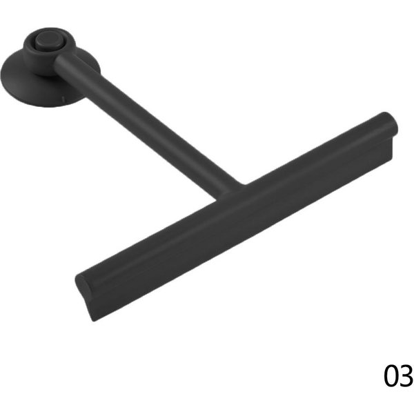 Escobilla De Ducha, Limpiaparabrisas De Vidrio, Limpiador De Escobilla De Ducha Con Soporte De Silicona, Limpiaparabrisas Para Espejo De BañO, Limpieza De Vidrio Negro-image