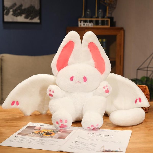 25/35Cm Oscuridad Kawaii MurciéLago Conejo Juguete De Peluche Relleno Negro Rosa Verde Dibujos Animados Animal Volador Con Alas Regalo Del DíA De Halloween 35Cm-image