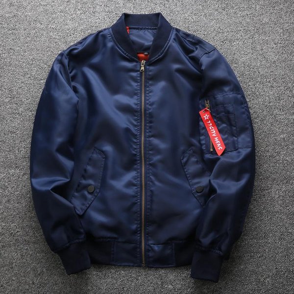 Chaqueta De Vuelo De La Fuerza AéRea Para Hombre, Talla Grande, Primavera Y OtoñO, Estilo Fino XL Blue-image