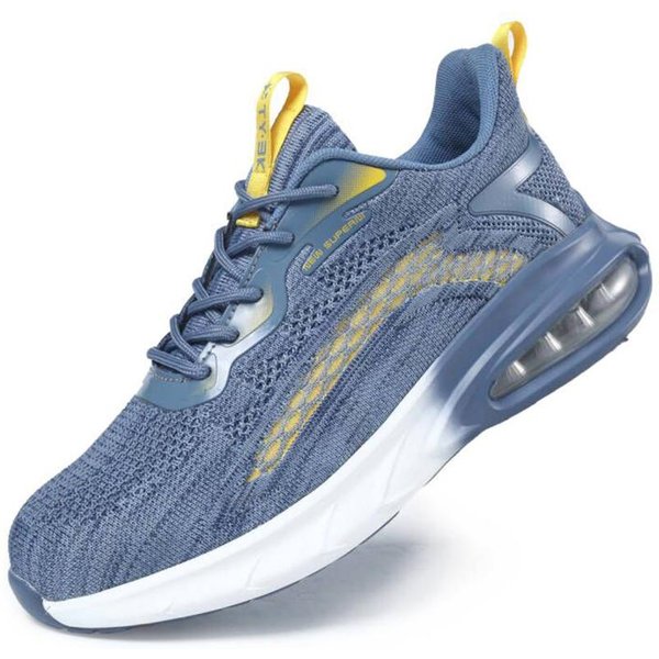 Zapatillas De Trabajo Con AmortiguacióN De Aire, Zapatos De Seguridad Transpirables, Zapatos De Trabajo Para Hombres Y Mujeres, Botas De Trabajo Con Punta De Acero, Botas De Seguridad A Prueba De Perforaciones, Unisex 45 Gray-image