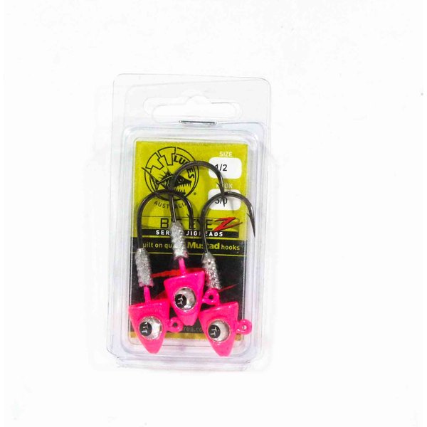 Tackle Tactics TT Big Eyez Cabeza Jig 1/2 Oz 5/0 Rosa Ojo Plateado (5192)-image