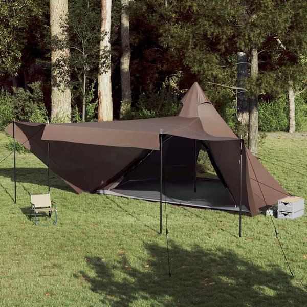 Vidaxl Tienda De CampañA Familiar Tipi, Para 6 Personas, MarróN, Impermeable-image