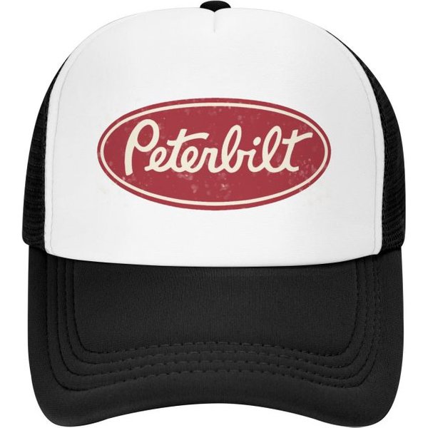 Peterbilt CiężAróWka WyśCigi MęSkie Siatkowe Czapki Baseballowe Unisex Hip Hop Regulowana Czapka Snapback Damskie Letnie Codzienne Kapelusze PrzeciwsłOneczne Adjustable Czarny-image