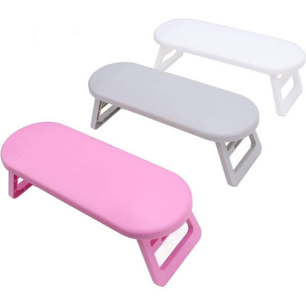 3 Piezas Reposabrazos Para UñAs Antideslizante PortáTil Plegable Simple Soporte De Almohada De Mano Para Manicura Para Hogar SalóN De UñAs Pink-image
