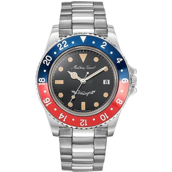Reloj Mathey-Tissot Mathy Vintage De Acero Inoxidable Con Esfera Negra De Cuarzo H900AR Para Hombre Negro-image